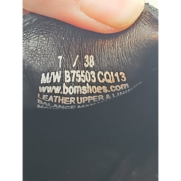 Born Womens Black Leather Amibeth Western Wingtip Ankle Booties Size 7 - Picture 7 of 8